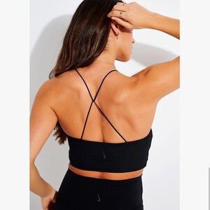 NIKE rare! Luxe Yoga Ribbed Strappy Tank Top Black